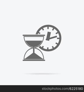 Time is money concept icon. Hourglass coins. Business currency and clock, dollar saving, watch and cash, sandwatch and monetary. Time management vector illustration. Black thin line on background