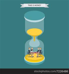 Time is money, concept,vector illustration.