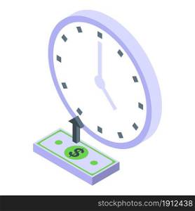 Time is money icon isometric vector. Business finance. Web plan content. Time is money icon isometric vector. Business finance
