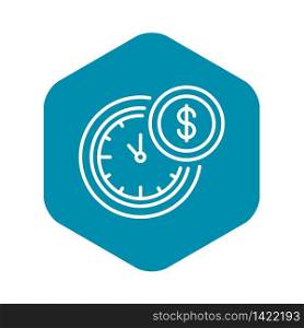 Time is money icon. Outline time is money vector icon for web design isolated on white background. Time is money icon, outline style