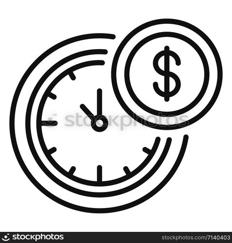 Time is money icon. Outline time is money vector icon for web design isolated on white background. Time is money icon, outline style