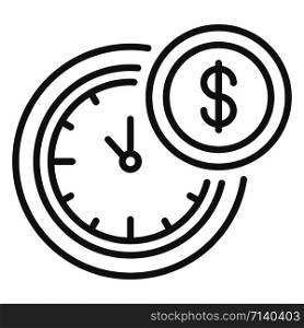 Time is money icon. Outline time is money vector icon for web design isolated on white background. Time is money icon, outline style