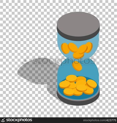 Time is money isometric icon 3d on a transparent background vector illustration. Time is money isometric icon