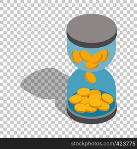 Time is money isometric icon 3d on a transparent background vector illustration. Time is money isometric icon