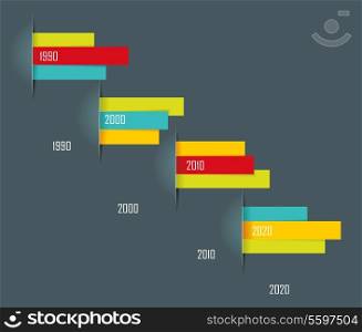 Time Line design template with paper tags. Idea to Display information, Steps for industrial factory, Ranking and statistics.