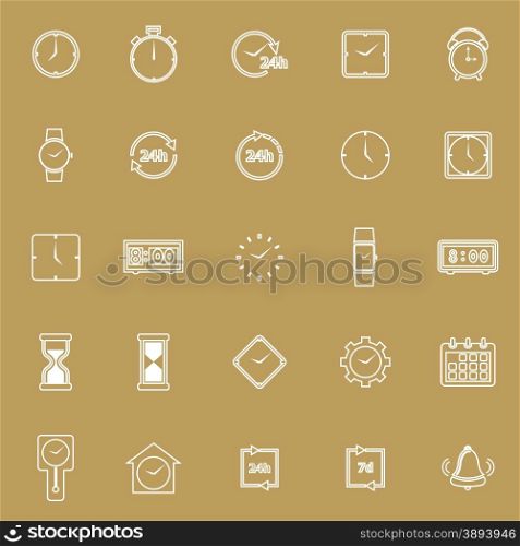 Time line icons on brown background, stock vector