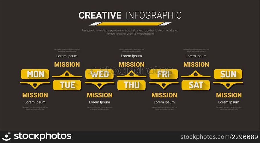 Time line, Timeline business for 7 day, week, infographics design vector and Presentation can be used for Business concept with 7 options, steps or processes.