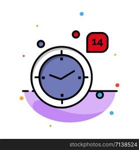 Time, Love, Wedding, Heart Abstract Flat Color Icon Template