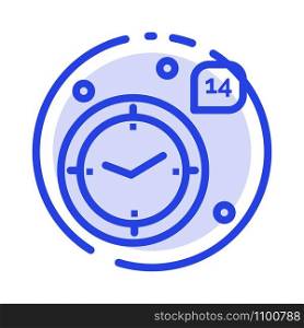 Time, Love, Wedding, Heart Blue Dotted Line Line Icon