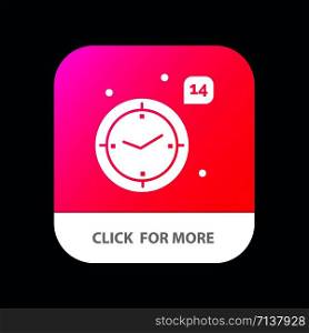 Time, Love, Wedding, Heart Mobile App Button. Android and IOS Glyph Version