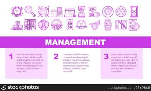 Time Management And Planning Landing Web Page Header Banner Template Vector. Timeline And Check List For Time Management And Plan, Stop Watch And Calendar Accessory Project Deadline Illustration. Time Management And Planning Landing Header Vector