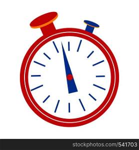 Time management. Clock Timer graphic design. Start, finish. Stopwatch vector icon isolated on white background.. Clock Timer graphic design. Start, finish. Time management. Stopwatch