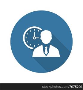 Time Management Icon. Business Concept. Flat Design. Isolated Illustration. Long Shadow.. Time Management Icon. Business Concept. Flat Design.