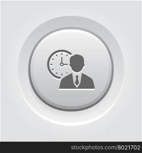 Time Management Icon. Business Concept. Time Management Icon. Business Concept. Grey Button Design