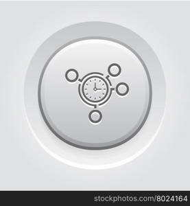 Time Management Icon. Business Concept. Time Management Icon. Business Concept. Grey Button Design