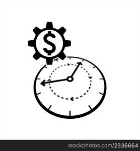 Time Management Icon, Productive, Effective, Efficient Process Of Planning And Spending Of Time Vector Art Illustration