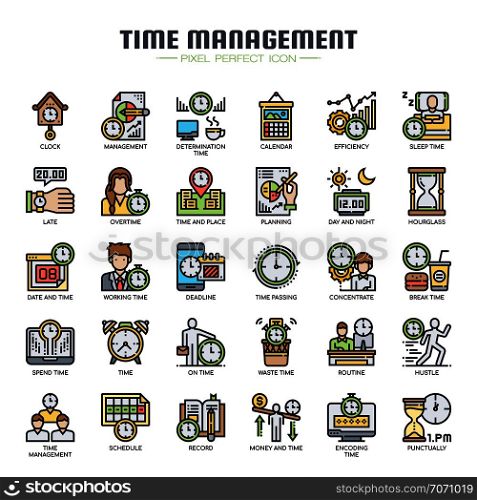 Time Management , Thin Line and Pixel Perfect Icons