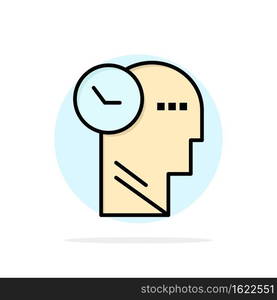 Time, Mind, Thoughts, Head Abstract Circle Background Flat color Icon