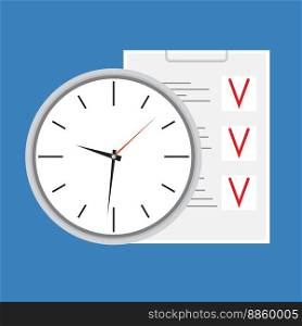 Time planning design icon. Checklist workflow, punctuality and efficiency, organizer and productivity. Vector art abstract unusual fashion illustration. Time planning design icon