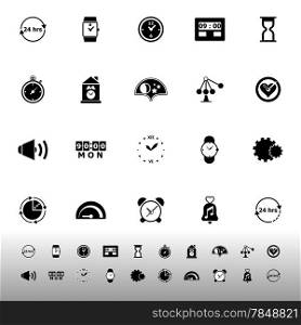 Time related icons on white background, stock vector