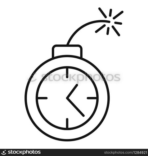 Time remaining bomb icon. Outline time remaining bomb vector icon for web design isolated on white background. Time remaining bomb icon, outline style
