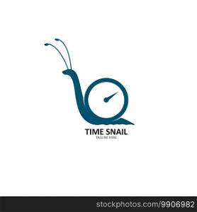 time snail logo vector icon illustration design