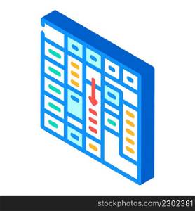 time table for planning isometric icon vector. time table for planning sign. isolated symbol illustration. time table for planning isometric icon vector illustration
