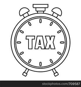 Time tax icon. Outline illustration of time tax vector icon for web. Time tax icon, outline style