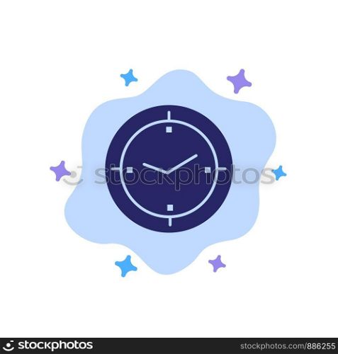 Time, Timer, Compass, Machine Blue Icon on Abstract Cloud Background