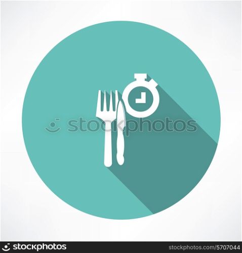 time to eat icon. Flat modern style vector illustration
