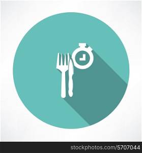 time to eat icon. Flat modern style vector illustration