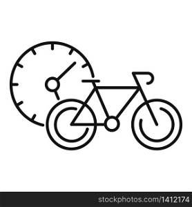 Time to rent bike icon. Outline time to rent bike vector icon for web design isolated on white background. Time to rent bike icon, outline style