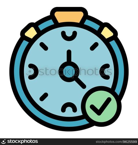 Time warranty card icon outline vector. Certificate frame. Tag document color flat. Time warranty card icon vector flat