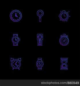time , watch , clock , alarm , times , timer , icon, vector, design, flat, collection, style, creative, icons