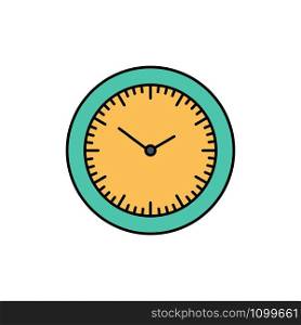 Time, Watch, Minutes, Timer Flat Color Icon. Vector icon banner Template