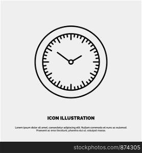 Time, Watch, Minutes, Timer Line Icon Vector