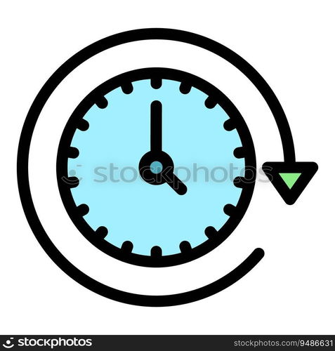 Timekeeper icon outline vector. Hour timer. Call timer color flat. Timekeeper icon vector flat