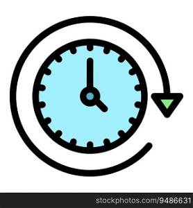 Timekeeper icon outline vector. Hour timer. Call timer color flat. Timekeeper icon vector flat