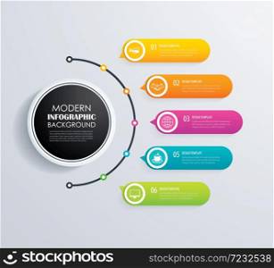 Timeline 5 infographic design vector and marketing icons.Can be used for workflow layout, diagram, data, options, banner, web design.