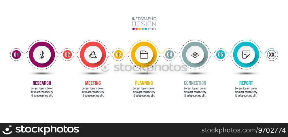 Timeline chart business infographic template Vector Image