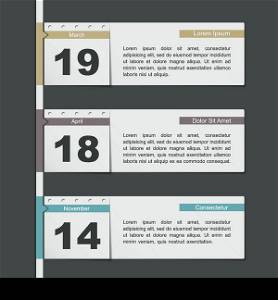 Timeline Design with Calendar Pages