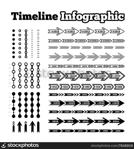 Timeline element vector infographic on white background