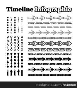 Timeline element vector infographic on white background