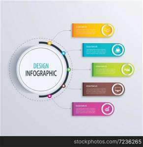 Timeline infographic design vector and marketing icons.Can be used for workflow layout, diagram, data, options, banner, web design.Business concept with 5 steps or processes.