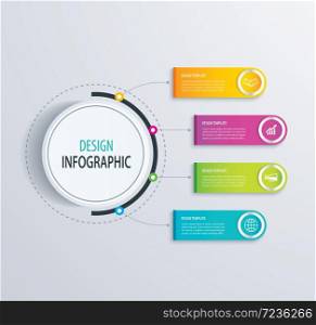 Timeline infographic design vector and marketing icons.Can be used for workflow layout, diagram, data, options, banner, web design.Business concept with 4 steps or processes.