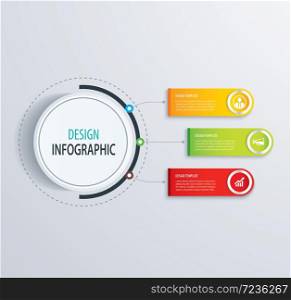Timeline infographic design vector and marketing icons.Can be used for workflow layout, diagram, data, options, banner, web design.Business concept with 3 steps or processes.
