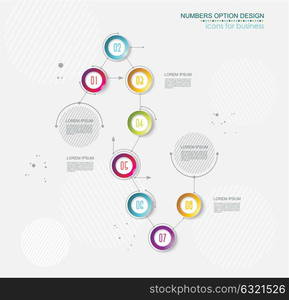 Timeline infographic template 8 step option design for marketing, presentation, workflow layout, diagram, annual report, web design.