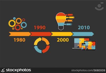Timeline Infographic Template for Business Vector Illustration. EPS10
