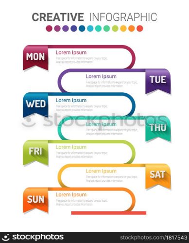 Timeline infographics design vector and Presentation business can be used for Business concept with 7steps or processes.