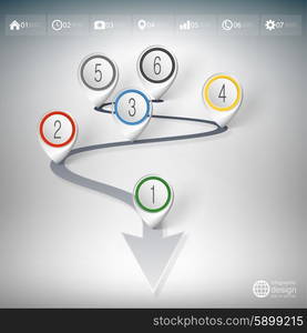 Timeline with pointer marks. Infographic for business design and website template.. Timeline with pointer marks. Infographic for business design and website template